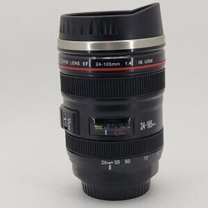 DSLR Camera Lens Travel Mug – 24-105mm | Insulated Coffee Cup | Photography Gift